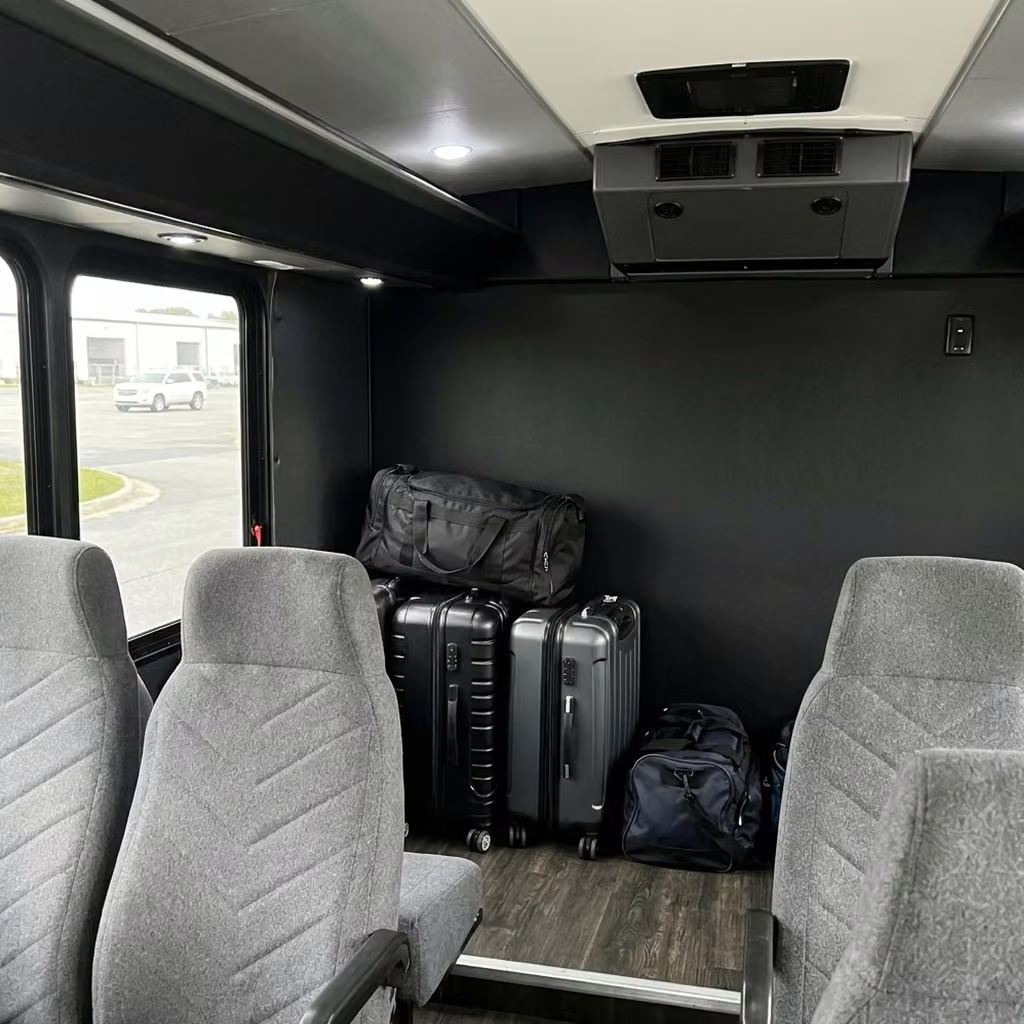 lathrop 15 passenger minibus luggage area