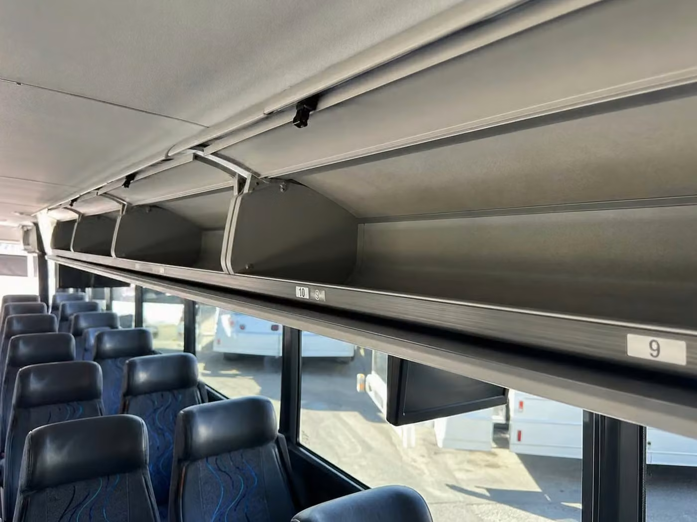 lathrop 18 passenger minibus overhead storage