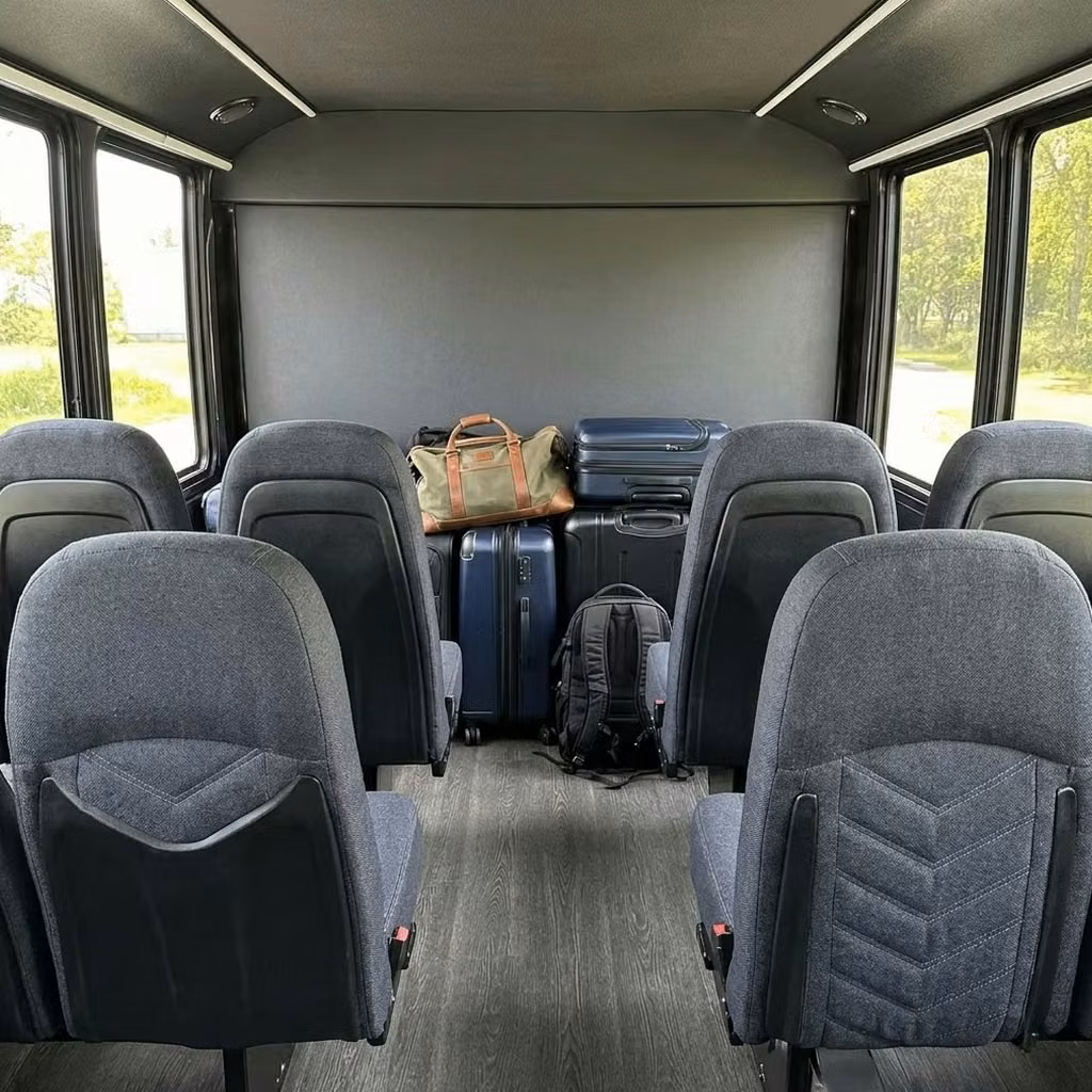lathrop 25 passenger minibus luggage area