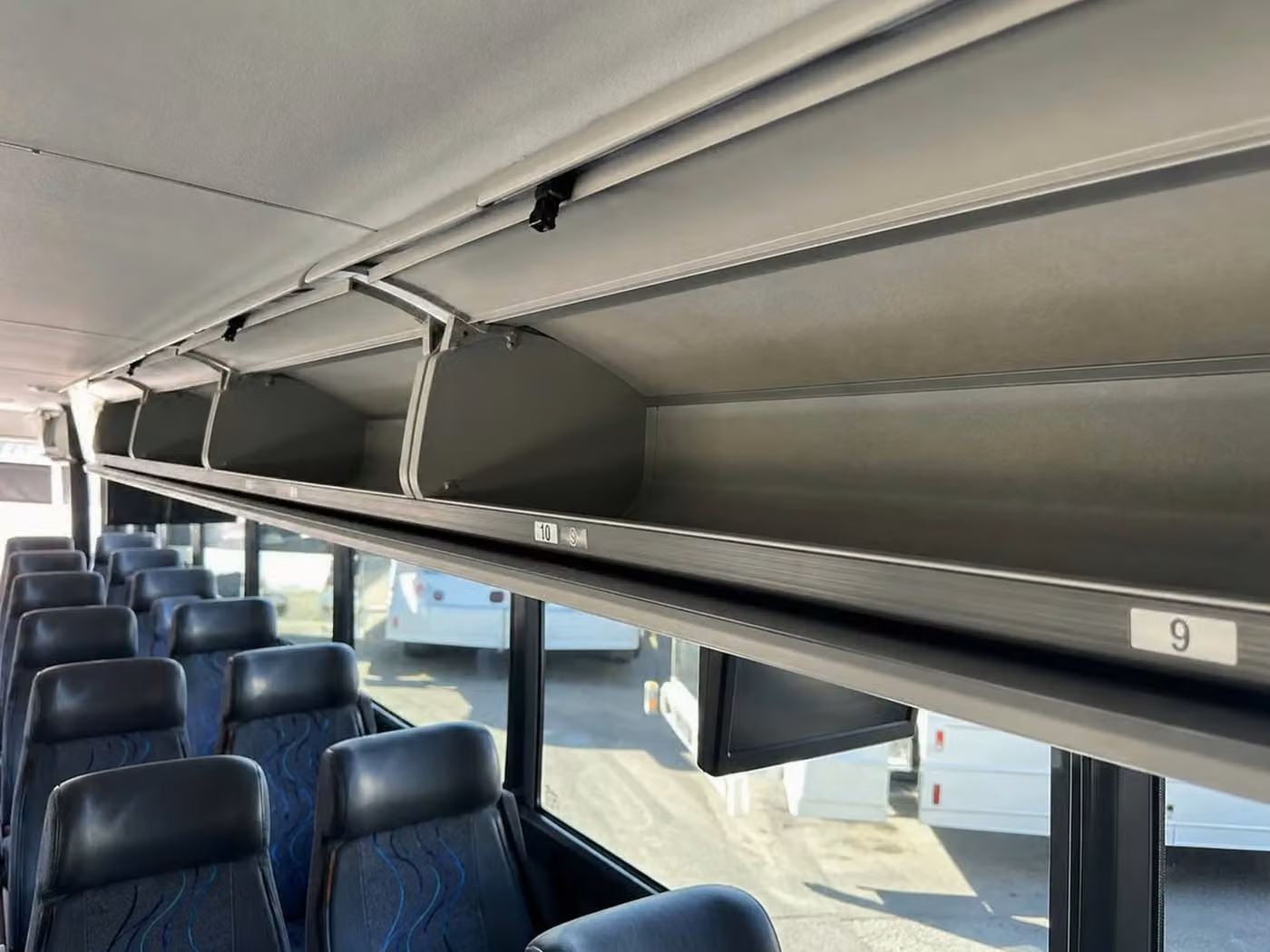 lathrop 25 passenger minibus overhead storage