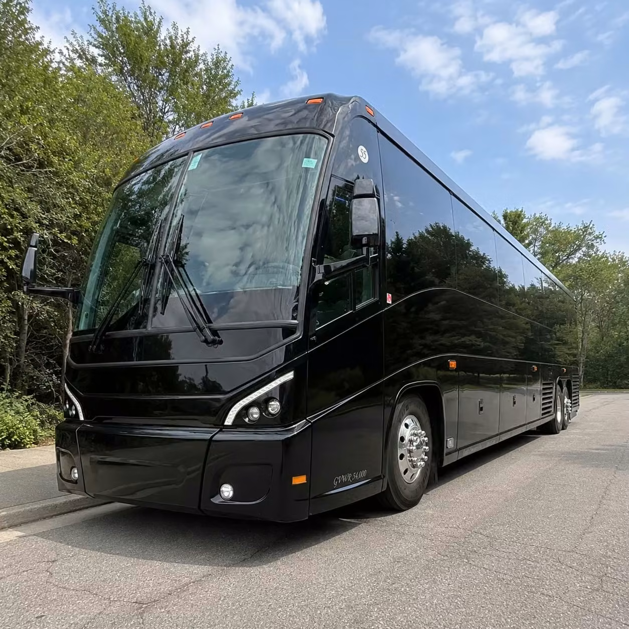 lathrop 56 passenger charter bus rental