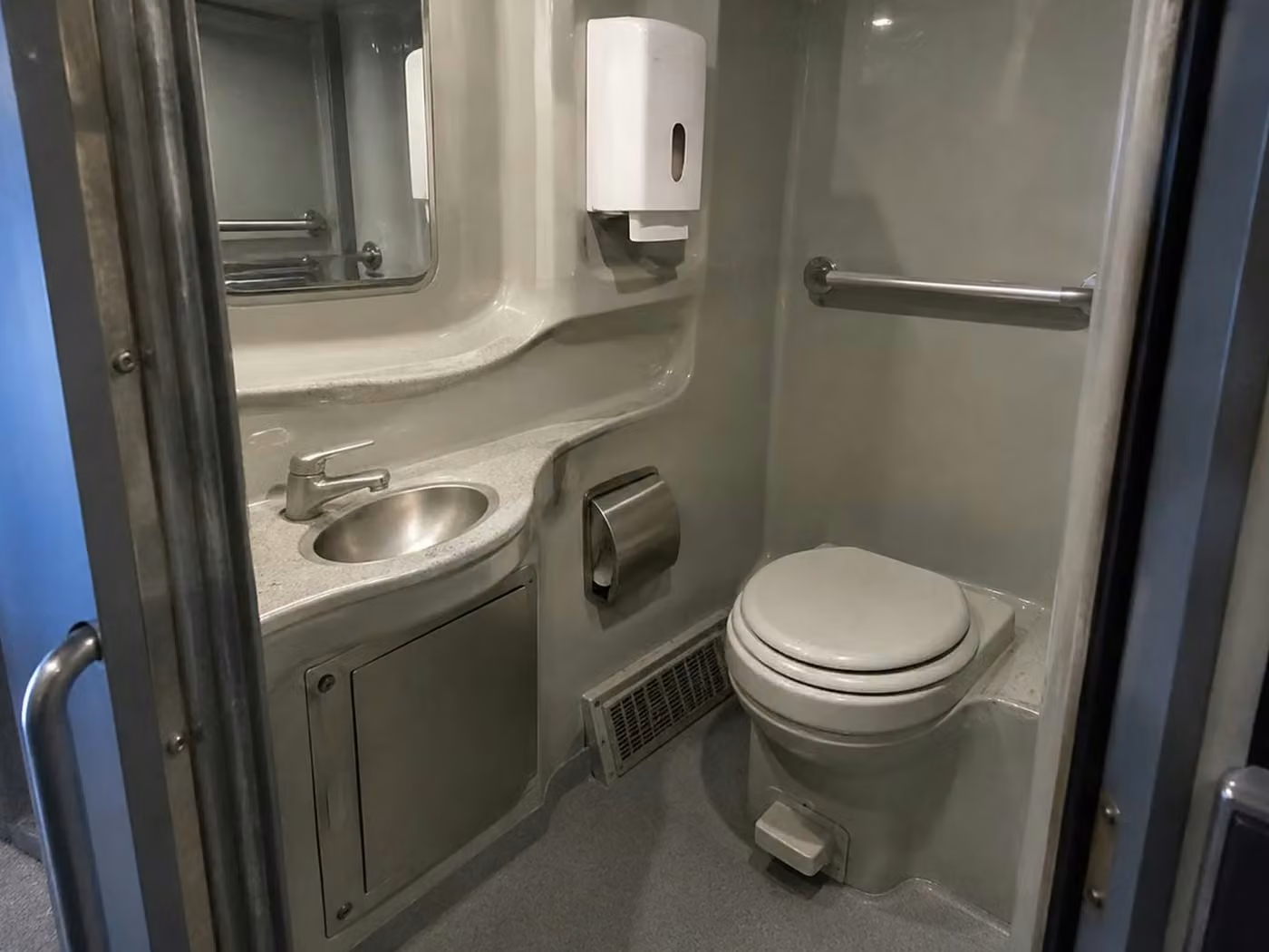 lathrop charter bus onboard restroom